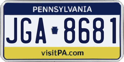 PA license plate JGA8681