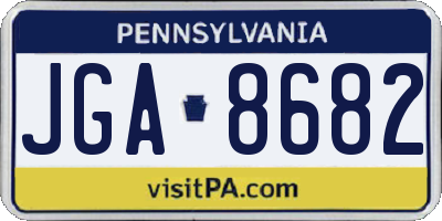 PA license plate JGA8682