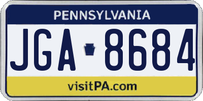 PA license plate JGA8684