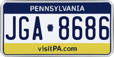 PA license plate JGA8686