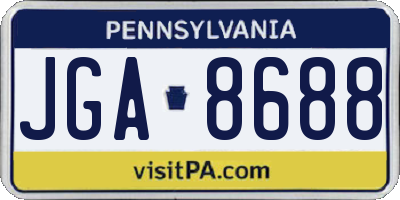 PA license plate JGA8688