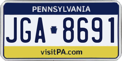 PA license plate JGA8691