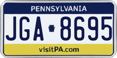 PA license plate JGA8695
