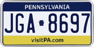 PA license plate JGA8697