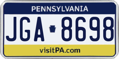 PA license plate JGA8698