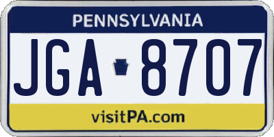 PA license plate JGA8707