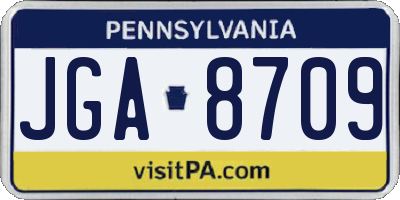 PA license plate JGA8709