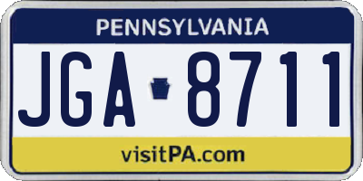 PA license plate JGA8711