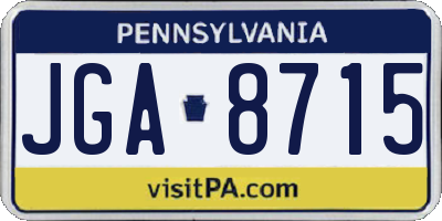 PA license plate JGA8715