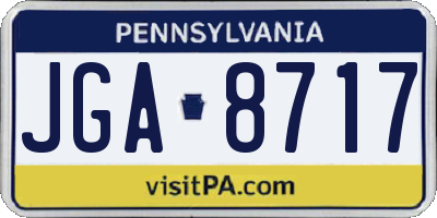 PA license plate JGA8717