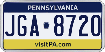 PA license plate JGA8720