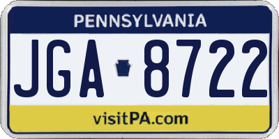 PA license plate JGA8722