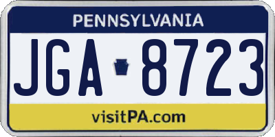 PA license plate JGA8723