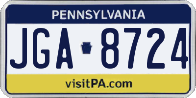 PA license plate JGA8724