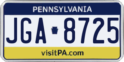 PA license plate JGA8725