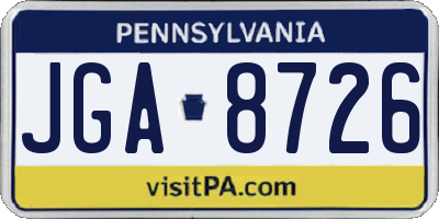 PA license plate JGA8726
