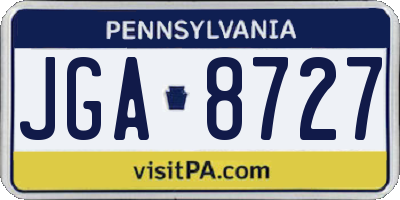 PA license plate JGA8727