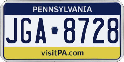PA license plate JGA8728