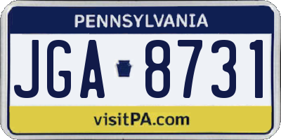 PA license plate JGA8731