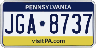 PA license plate JGA8737