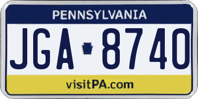 PA license plate JGA8740