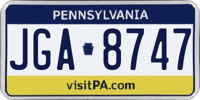PA license plate JGA8747