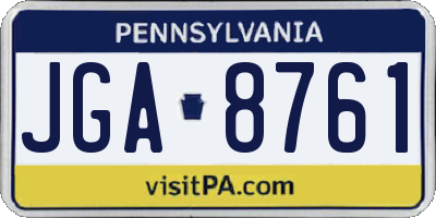 PA license plate JGA8761