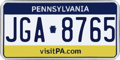 PA license plate JGA8765