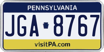 PA license plate JGA8767