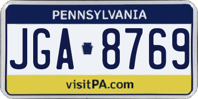 PA license plate JGA8769
