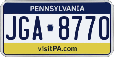 PA license plate JGA8770