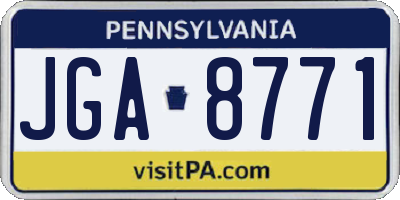 PA license plate JGA8771