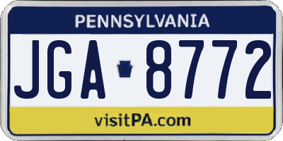 PA license plate JGA8772