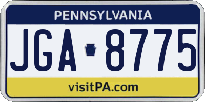 PA license plate JGA8775