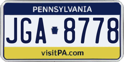 PA license plate JGA8778