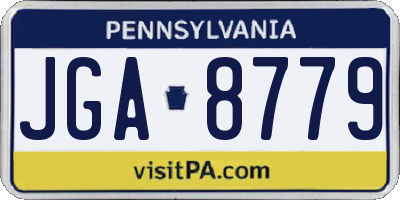 PA license plate JGA8779