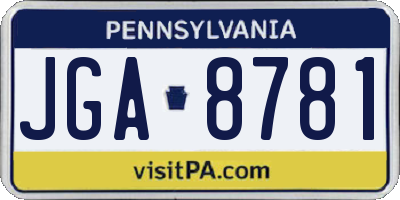 PA license plate JGA8781