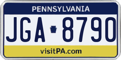 PA license plate JGA8790