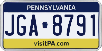 PA license plate JGA8791
