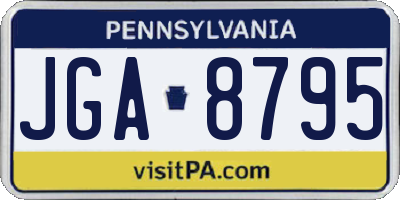 PA license plate JGA8795