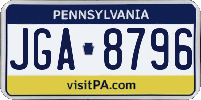 PA license plate JGA8796