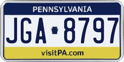 PA license plate JGA8797