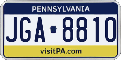 PA license plate JGA8810