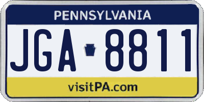 PA license plate JGA8811