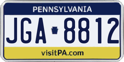 PA license plate JGA8812