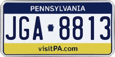 PA license plate JGA8813