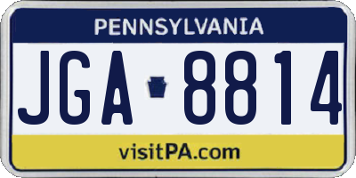 PA license plate JGA8814