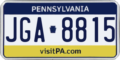 PA license plate JGA8815