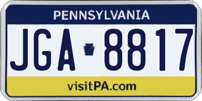 PA license plate JGA8817