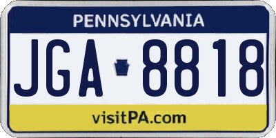 PA license plate JGA8818
